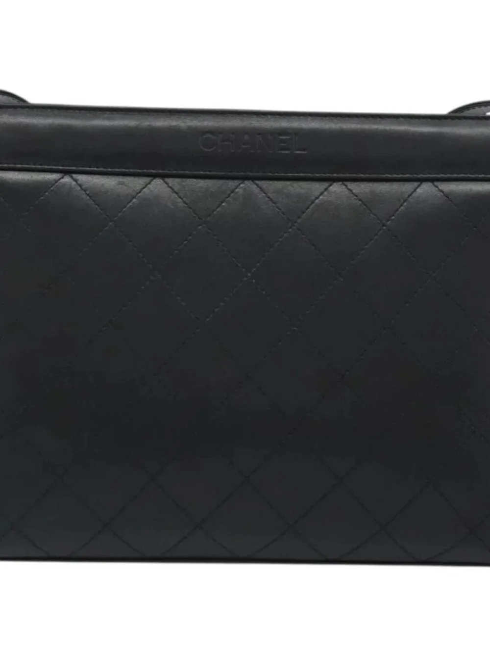 CHANEL Matelasse Shoulder Bag Leather Black Gold CC Auth mr2606V